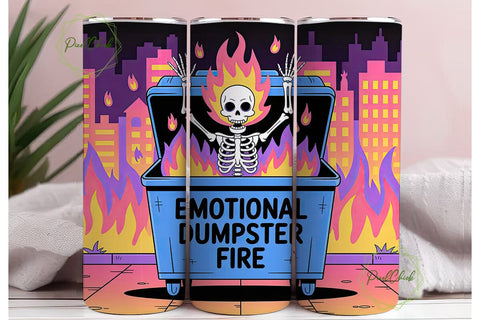 Emotional Dumpster Fire 20oz Tumbler Sublimation PixelChick 