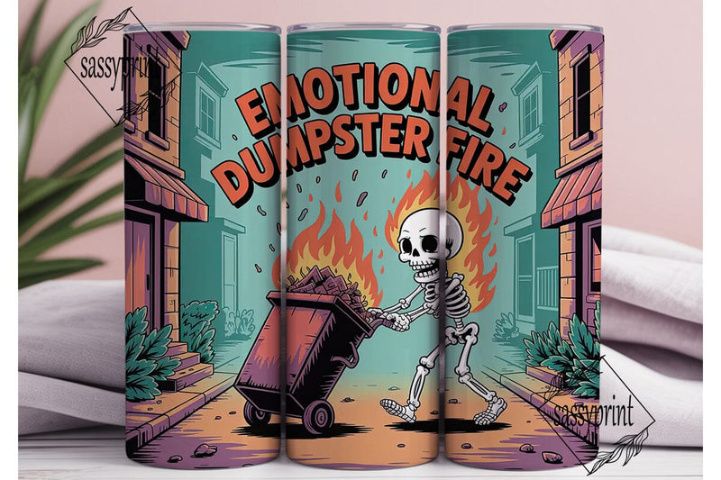 Emotional Dumpster Fire 20oz Tumbler Sublimation sassyprint 