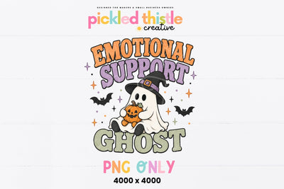 Emotional Support Ghost PNG Sublimation Pickled Thistle Creative 