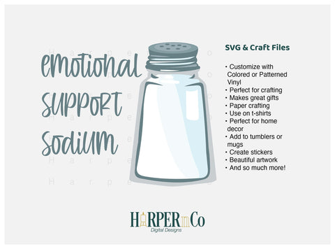 Emotional Support Sodium, Funny POTS SVG SVG HarperNCo 