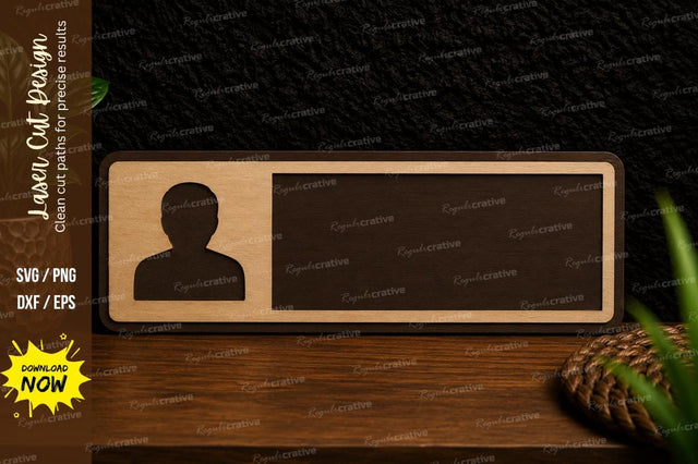 Employee ID Badge Laser Cut SVG Design SVG Regulrcrative 
