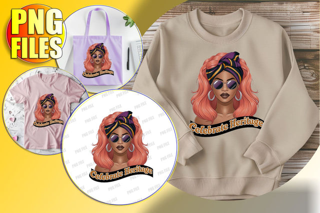 Empowered Afro Woman Quote PNG Clipart Sublimation afrosvg 