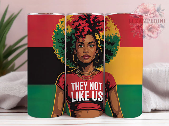 Empowered Black Girl Tumbler, African American, Empowerment Theme, Cultural Beauty, Strong Woman, 20Oz Tumbler, Sublimation Wrap Sublimation Li Zamperini 