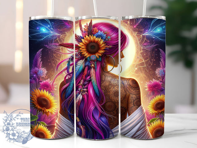 Empowered Feminist Sunflower Tumbler, Strong Woman Gift, Floral Badass Design, Sunflower Power Wrap, Bold Woman Sublimation, Empowered Floral Tumbler, Sassy Sunflower Present Sublimation ToriDesigns 