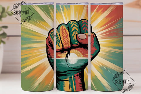 Empowered Fist 20oz Tumbler Wrap Sublimation sassyprint 