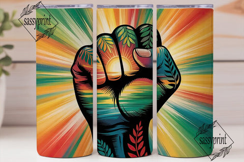 Empowered Fist 20oz Tumbler Wrap Sublimation sassyprint 