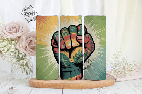 Empowered Fist 20oz Tumbler Wrap Sublimation sassyprint 