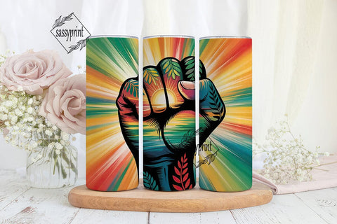 Empowered Fist 20oz Tumbler Wrap Sublimation sassyprint 