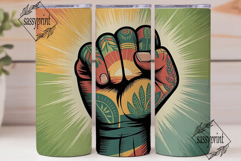 Empowered Fist 20oz Tumbler Wrap Sublimation sassyprint 