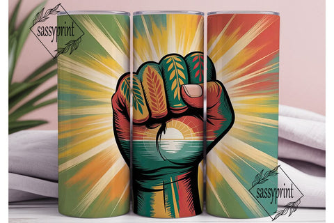 Empowered Fist 20oz Tumbler Wrap Sublimation sassyprint 