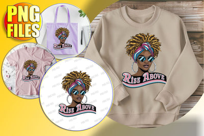Empowered Portrait Afro Woman PNG Sublimation afrosvg 