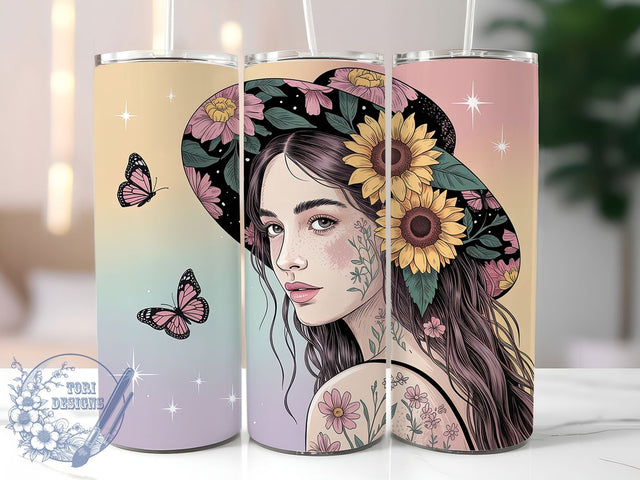 Empowered Self Love Quote Tumbler, Inspirational Quote Wrap, Empowered Woman Design, 20Oz Skinny Tumbler, Motivational Sublimation Wrap, Self Love Tumbler, Uplifting Message Design Sublimation ToriDesigns 