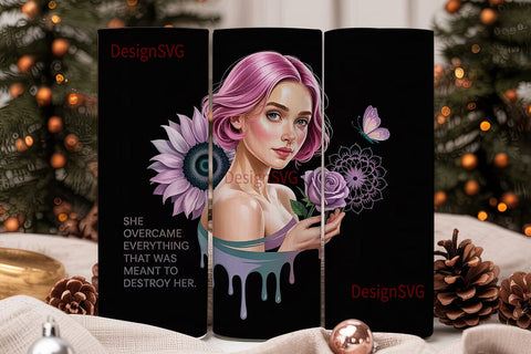 Empowered Woman 20oz Tumbler Wrap Sublimation DesignSVG 