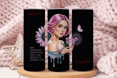 Empowered Woman 20oz Tumbler Wrap Sublimation DesignSVG 