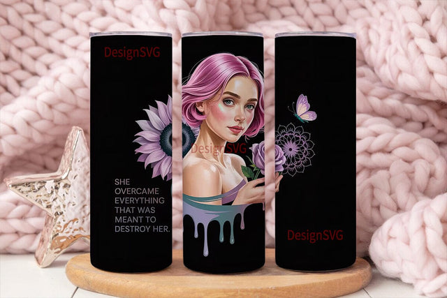 Empowered Woman 20oz Tumbler Wrap Sublimation DesignSVG 