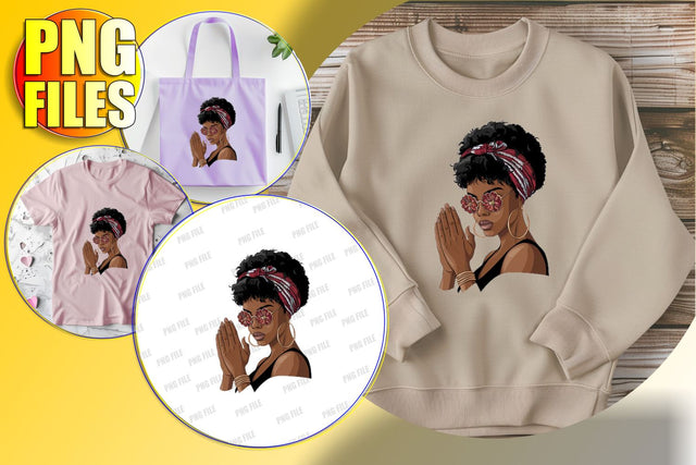 Empowered Woman PNG Design Clipart Sublimation afrosvg 