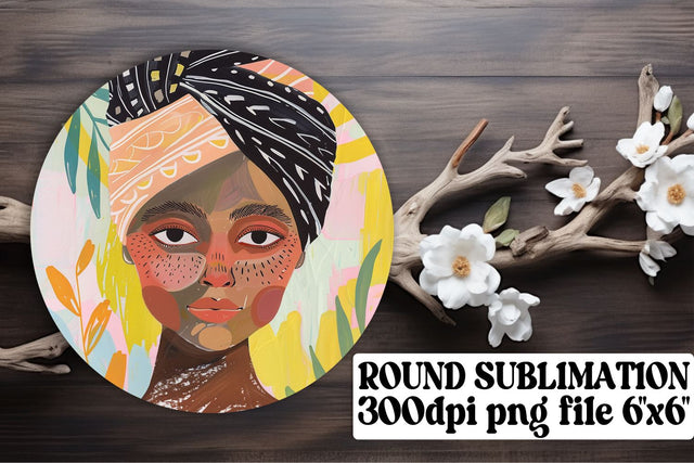 Empowered Woman Portrait Ornament Design - Sublimation Keychain Sublimation afrosvg 