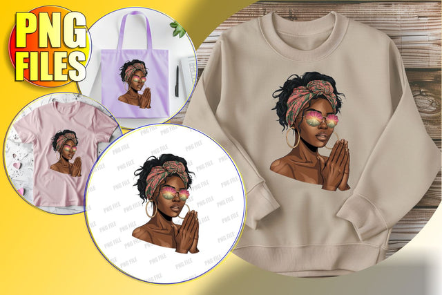 Empowered Woman Portrait PNG Sublimation afrosvg 