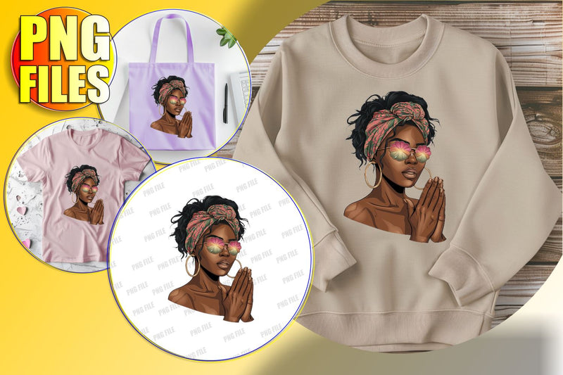 Empowered Woman Portrait PNG Sublimation afrosvg 