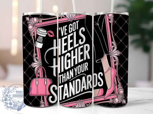 Empowering Girl Boss Tumbler, High Heel Quote, Sassy Tumbler Wrap, Boss Babe Gift, 20oz Feminine Wrap, Empowerment Tumbler Design, Funny Girl Power Cup Sublimation ToriDesigns 