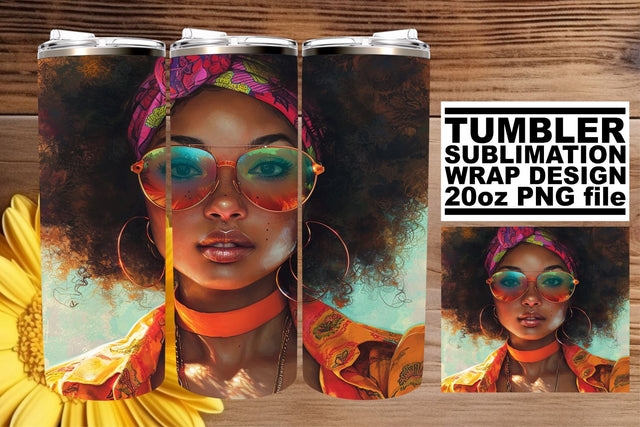 Empowering Melanin 20oz Wrap for Tumblers Sublimation afrosvg 