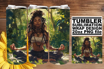 Empowering Melanin 20oz Wrap for Tumblers Sublimation afrosvg 