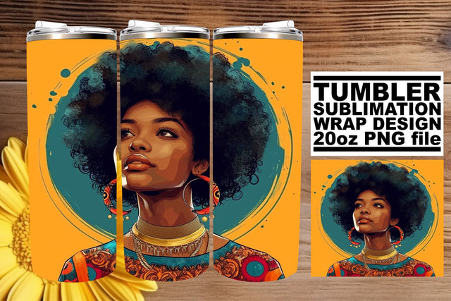 Empowering Melanin Art for Tumbler Wraps Sublimation afrosvg 