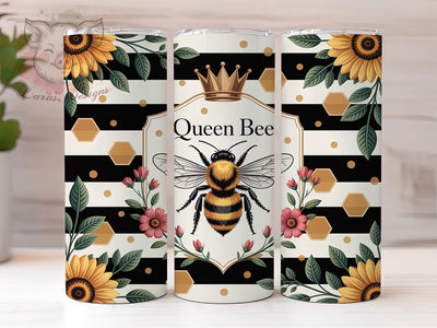 Empowering Queen Bee Tumbler, Positive Affirmation Tumbler, Seamless Bee Wrap, Empowering Bee Design, Vibrant Bee Wrap, Sublimation Design, Trendy Gift Idea Sublimation Lara' s Designs 