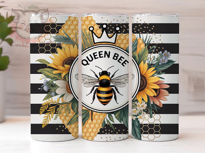 Empowering Queen Bee Tumbler, Positive Affirmation Tumbler, Seamless Bee Wrap, Empowering Bee Design, Vibrant Bee Wrap, Sublimation Design, Trendy Gift Idea Sublimation Lara' s Designs 