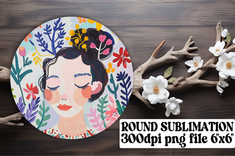 Empowering Woman Portrait Ornament Design - Sublimation Keychain Sublimation afrosvg 