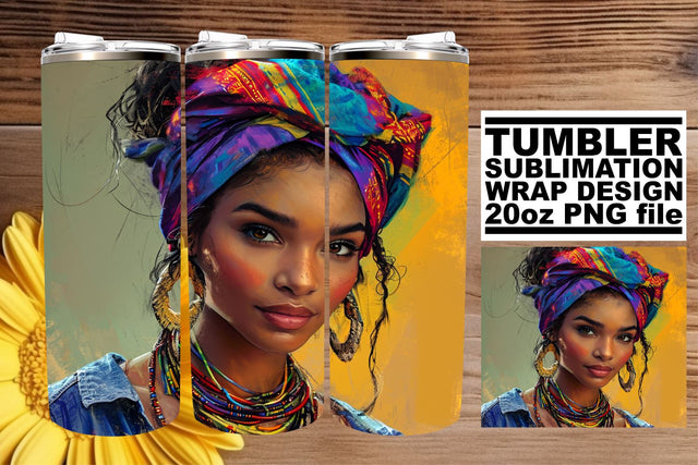 Empowerment in Every Sip - Tumbler Artwork Sublimation afrosvg 