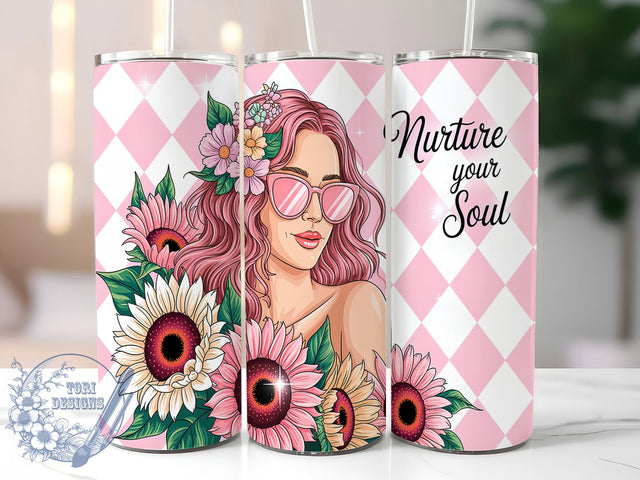 Empowerment Nurture Soul Tumbler, Woman Empowerment Tumbler, Nurture Your Soul, 20oz Tumbler Sublimation, Uplifting Quote Tumbler, Soulful Tumbler Design, Motivational Tumbler Wrap Sublimation ToriDesigns 