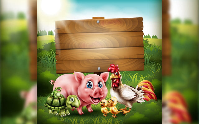 Empty banner template with forest animals SVG naemmiah021 