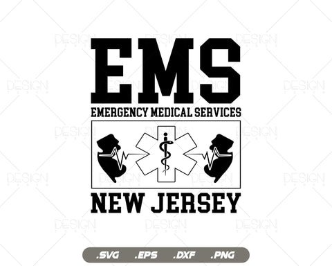 EMS Emergency Medical Services Svg, First Responder Gift, EMT Svg, EMT Star of Life, Emt shirts, Svg Files for Cricut Silhouette SVG DesignDestine 
