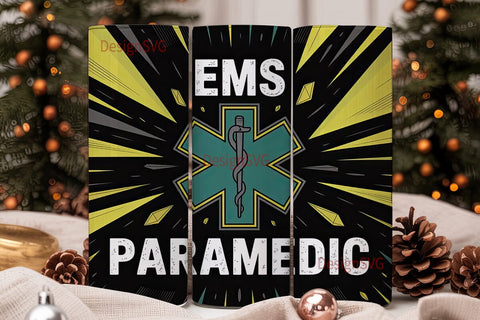 EMS Paramedic 20oz Tumbler Wrap Sublimation DesignSVG 