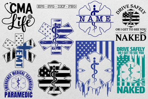 EMS SVG , EMT svg , Star of Life png , Paramedic svg , EMS American flag SVG Files SVG DesignDestine 