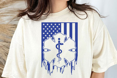 EMS SVG , EMT svg , Star of Life png , Paramedic svg , EMS American flag SVG Files SVG DesignDestine 