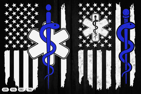 EMS SVG , EMT svg , Star of Life png , Paramedic svg , EMS American flag SVG Files SVG DesignDestine 