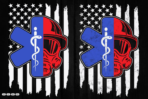 EMT Firefighter Paramedic Firefighter Gift EMS Back Print T-Shirt SVG DesignDestine 