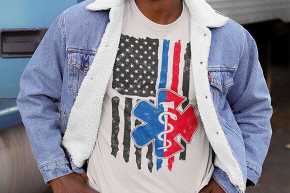 EMT Firefighter Svg , USA Flag Svg SVG DesignDestine 