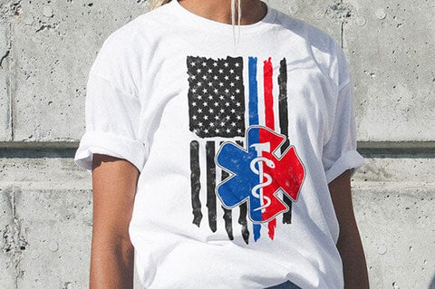 EMT Firefighter Svg , USA Flag Svg SVG DesignDestine 