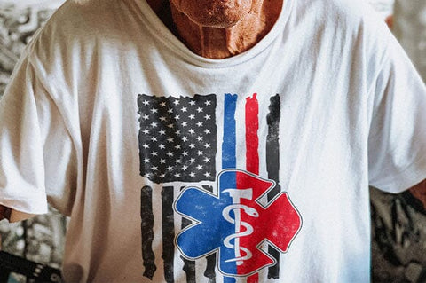 EMT Firefighter Svg , USA Flag Svg SVG DesignDestine 