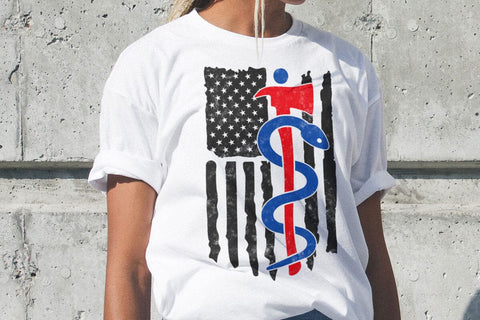 EMT Firefighter USA Flag Svg, First Responder Gift SVG DesignDestine 