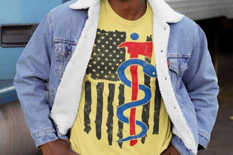 EMT Firefighter USA Flag Svg Png, First Responder Gift, EMT Star of Life, Firefighter Shirts, Ems Svg SVG DesignDestine 