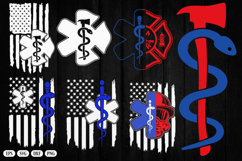 EMT Firefighter USA Flag Svg Png, First Responder Gift, EMT Star of Life, Firefighter Shirts, Ems Svg SVG DesignDestine 