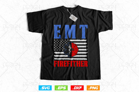 Emt Firefighter Usa Flag Svg Png, First Responder Gift, EMT Star of Life, Firefighter Svg, 4th of July USA Patriot Gift, SVG File For Cricut SVG DesignDestine 