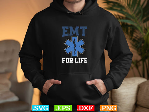 EMT FOR LIFE Shirt, EMS Paramedic Svg, EMT Svg, Medical Color Outlined Symbol Svg SVG Creativeart88 