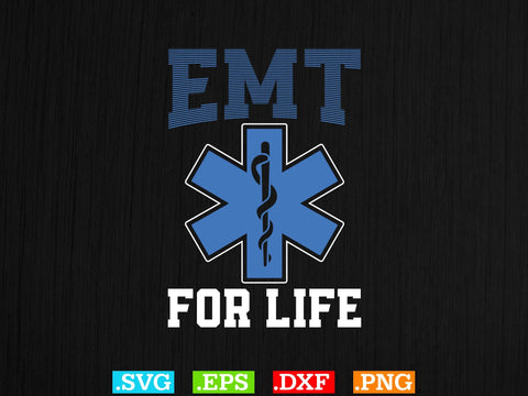 EMT FOR LIFE Shirt, EMS Paramedic Svg, EMT Svg, Medical Color Outlined Symbol Svg SVG Creativeart88 