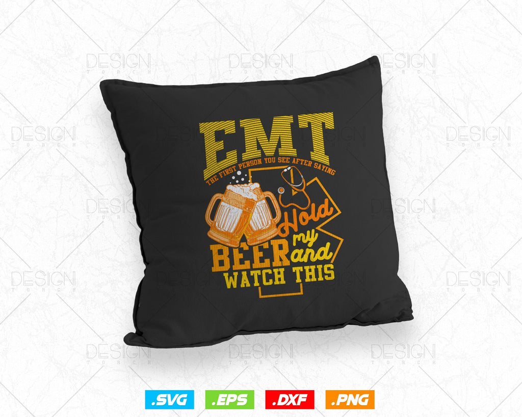 EMT Funny Quote Joke for Men or Women Ambulance Teams Vector T-Shirt ...