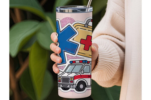 EMT Tumbler Wrap 20oz Sublimation DesignSVG 